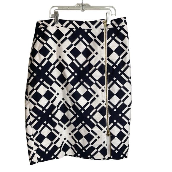 Talbots Women's Black White Geometric Mod Print Pencil Skirt Size 10 Career Work - Picture 1 of 10
